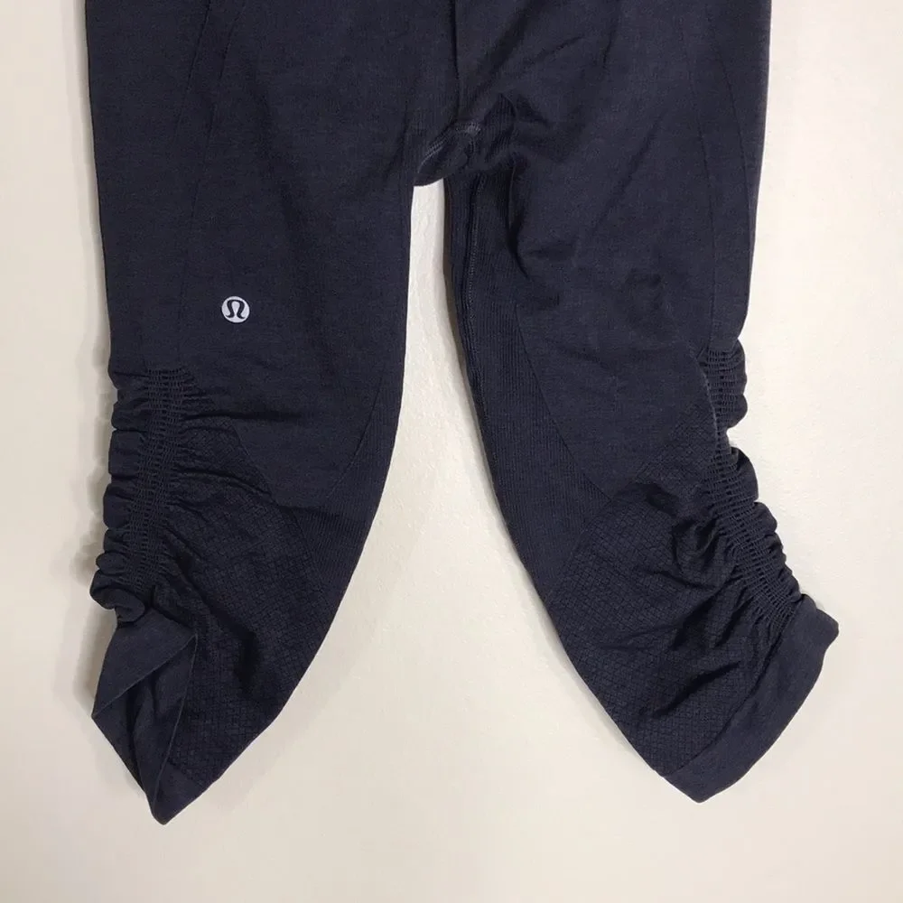 Lululemon ladies flow and go crop leggings size 4 athletic gym workout